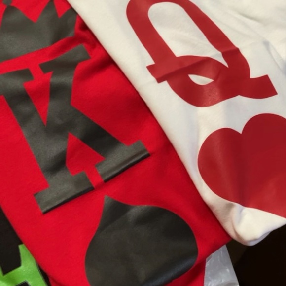 Couples shirt, King/Queen, Red/white/black, L/S - Picture 2 of 2